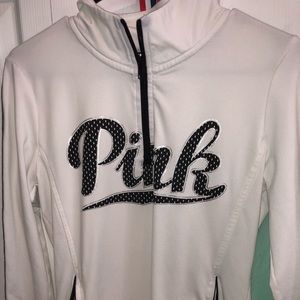 VS Pink white athletic half zip